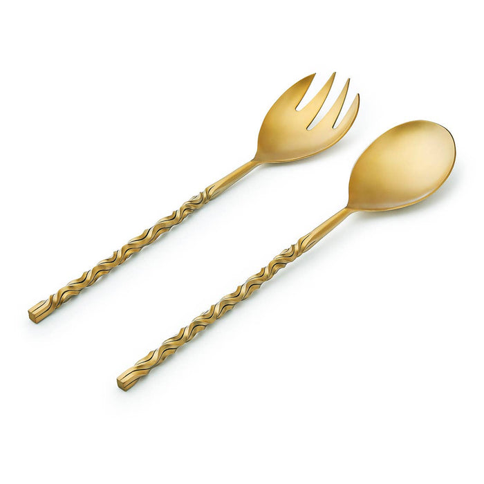 Godinger Gold Salad Servers with Curls, Set of Two