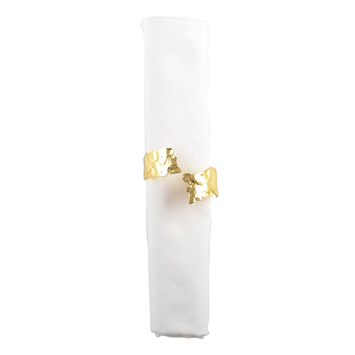 Aulica Gold Martele Napkin Rings - Set of 4