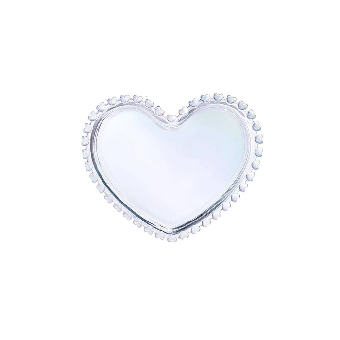Karaca Rory Heart Glass Side Plate, 18cm, Clear: Luster