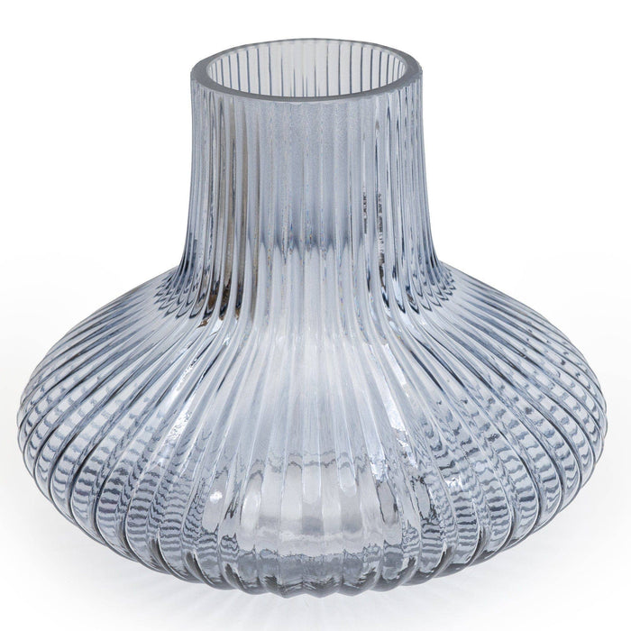 Godinger Blue Medium Ridged Bottle Vase 18.5cm 1PK