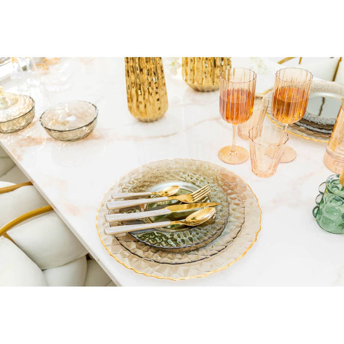 Aulica 24-piece gold cutlery set with glitter handles