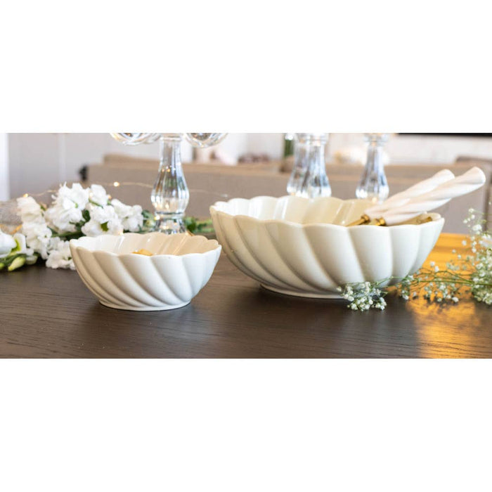 Aulica Ecru Cloud Salad Bowl 25.5x25.5x9cm