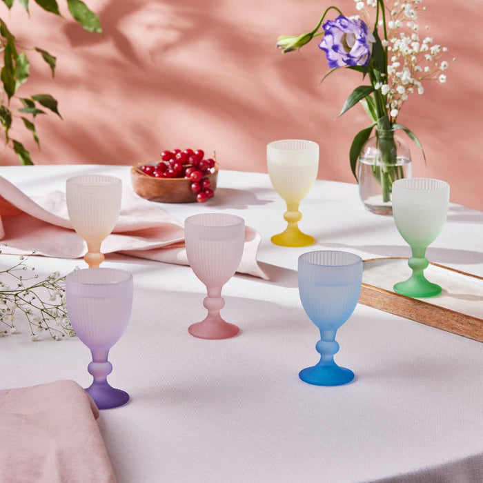 Karaca Rocco 6-Piece Small Water Glass for 6 People, 60ml, Multi: MULTICOLOR