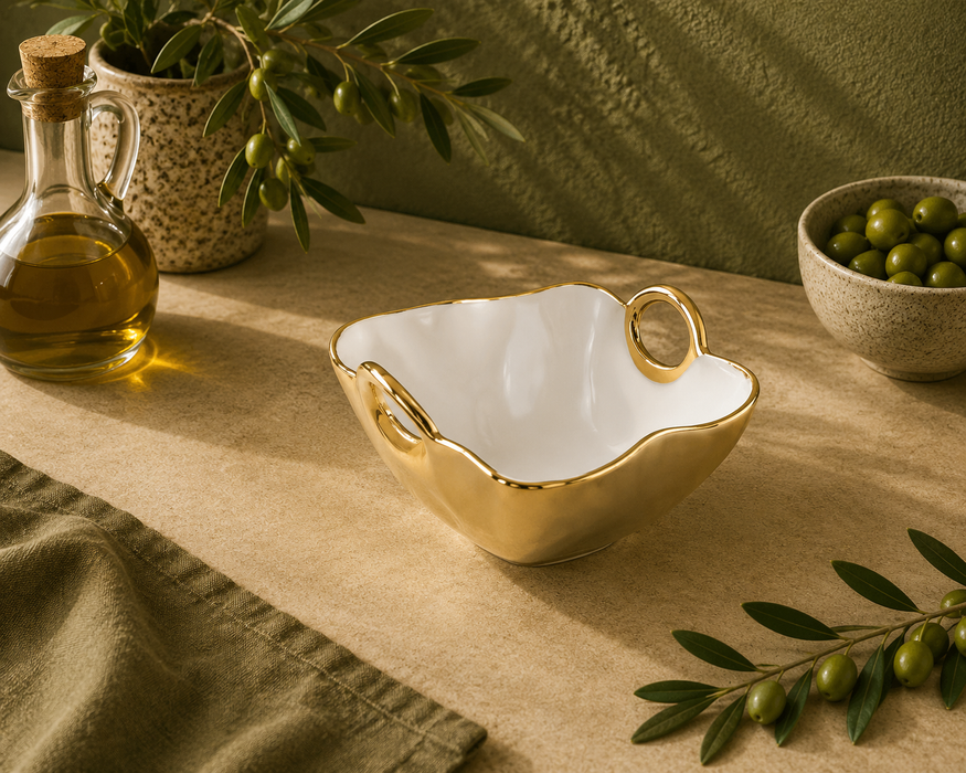 Pampa Bay Golden Handles Square Snack Bowl