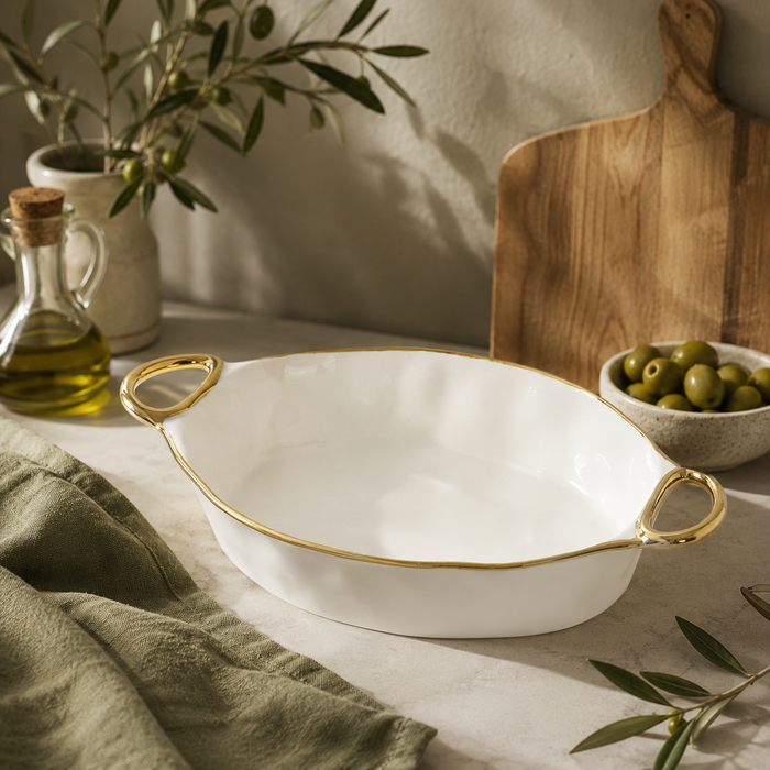 Pampa Bay Golden Handles 13″ x 9″ Oval Baking Dish