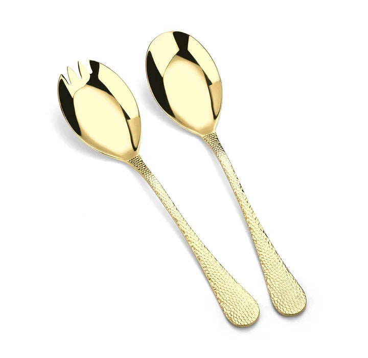Champagne Avalon Boxed Salad Serving Spoon & Fork - Boxed