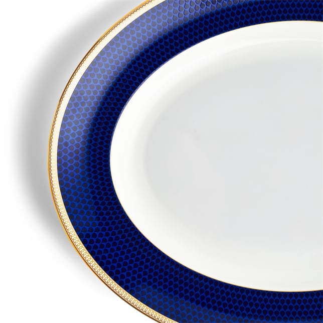 Wedgwood Blue Hibiscus Oval Platter