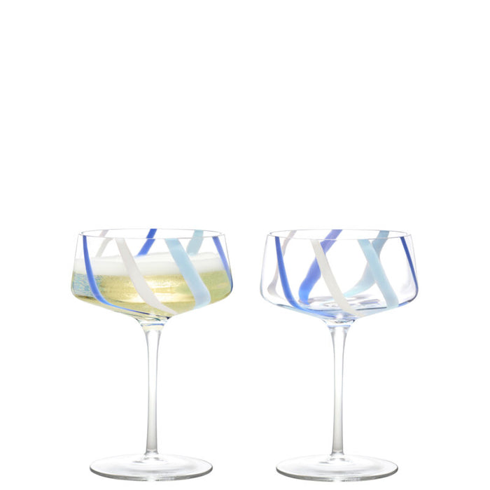 ASD Rio Champagne Coupe Azure, Set of 2