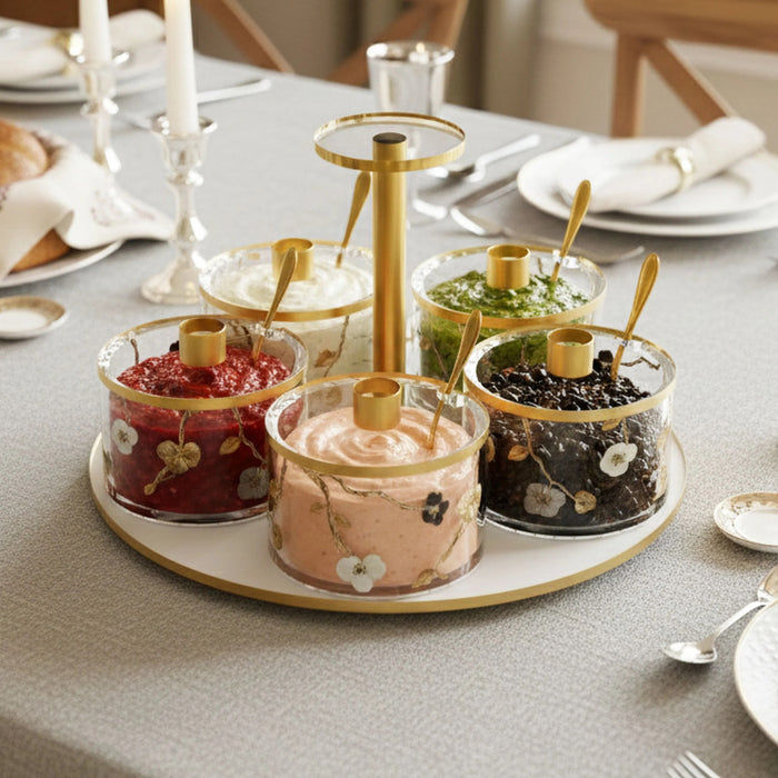 Feldart Ornate Garden Swivel Dip Dish 5 Dishes