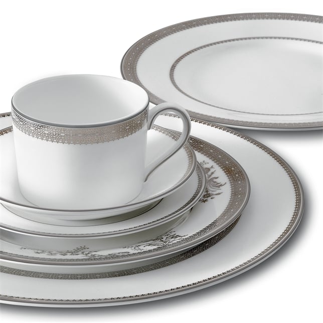 Lebller Table Wedgwood Vera Wang Lace Platinum Teapot — La Belle Table