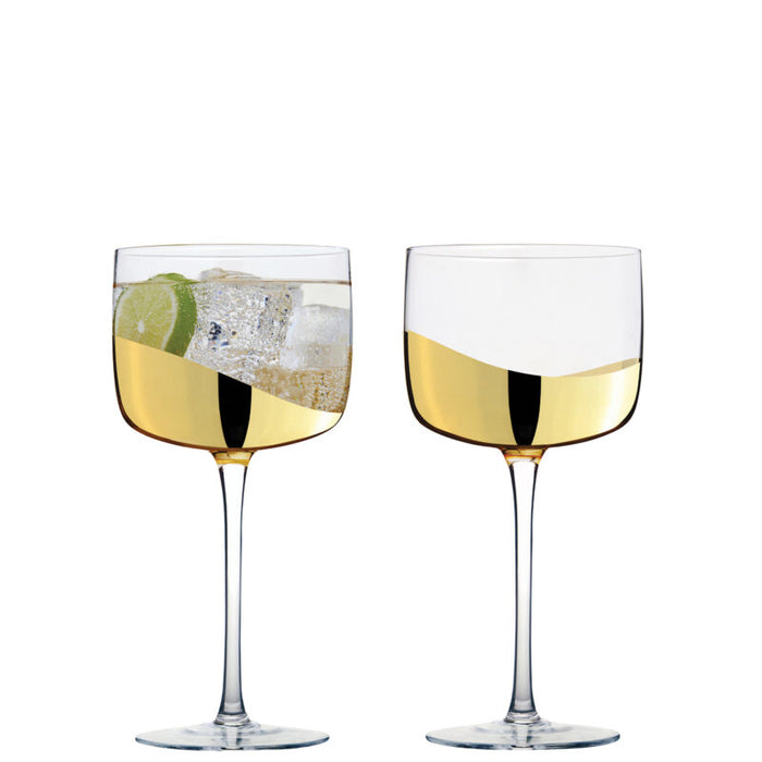 ASD Wave Gin Glasses Gold, Set of 2