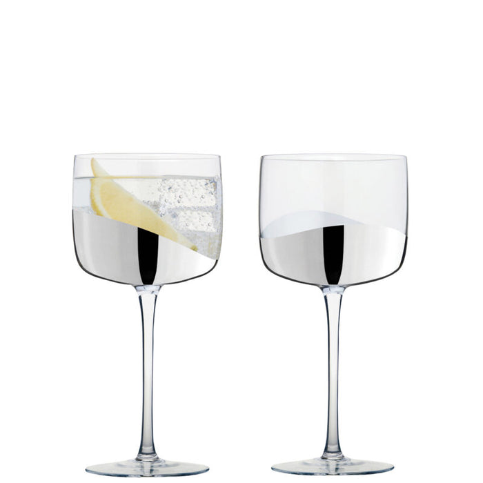 ASD Wave Gin Glasses Silver, Set of 2