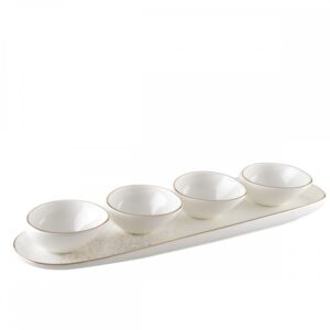 Aulica 5pc White and Gold Dip Set - 553501 - La Belle Table