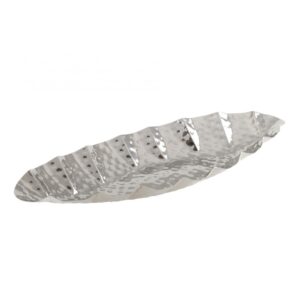 Aulica Hammered Stainless Steel Canoe Shaped Small Serving Tray - 645802 - La Belle Table
