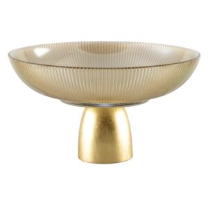 Aulica Coffee Colour Bowl on Gold Foot - 749217 - La Belle Table