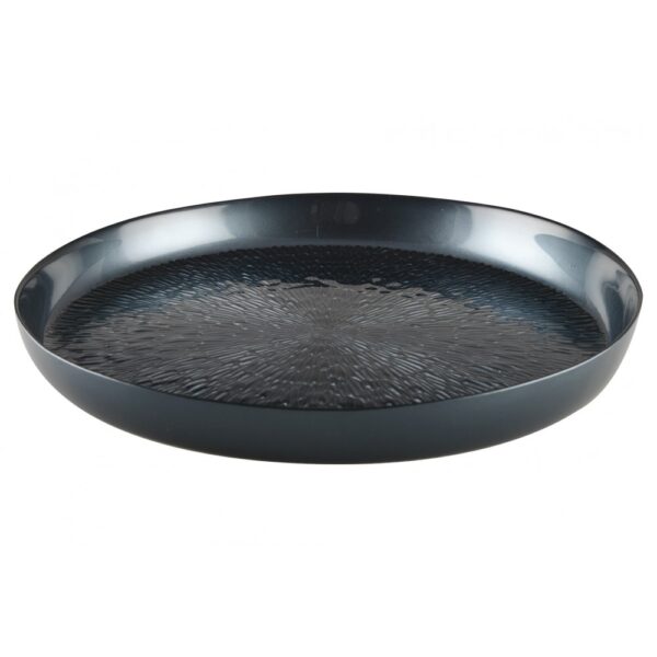 Aulica Round Glass Petrol Blue Tray - 769417 - La Belle Table