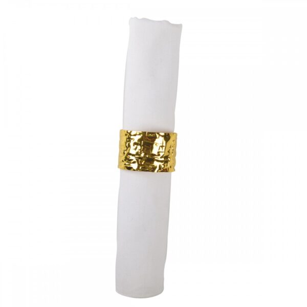 Aulica Crinkled Gold Napkin Rings S/4 - 818501 - La Belle Table