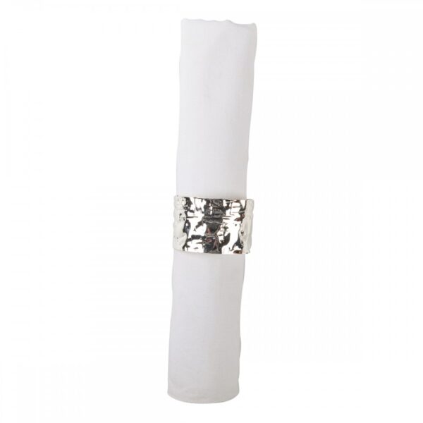 Aulica Crinkled Silver Napkin Rings S/4 - 818601 - La Belle Table