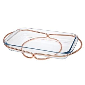 Godinger Infinity Copper-3qt Glass Rectangular Dish - GDNG016 - La Belle Table