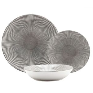 Godinger Laura Grey Porcelain 12pc Set - GDNG024 - La Belle Table