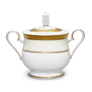 Noritake Odessa Gold Sugar Bowl with Cover - 4874 - 425 - La Belle Table