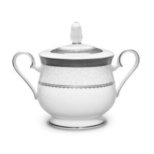 Noritake Odessa Platinum Sugar Bowl with Cover - 4875-425 - La Belle Table